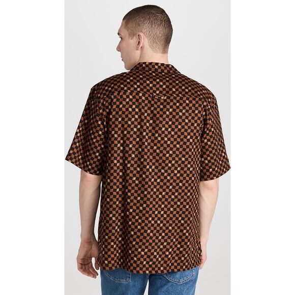 NWT Madewell Womens Check Daisy Print Black Boxy Short-Sleeve Shirt Size S NJ738 - Picture 2 of 9